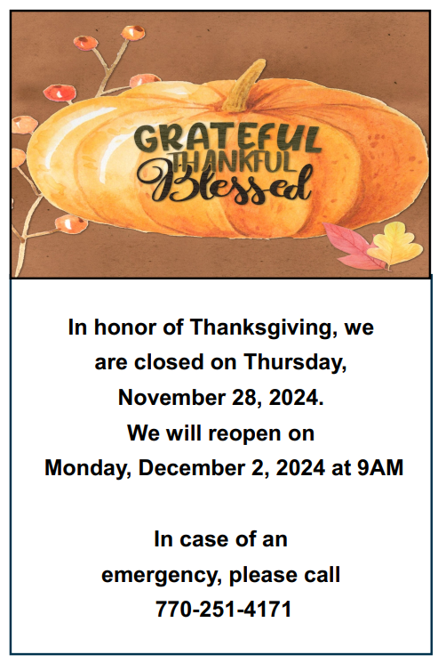 Thanksgiving Closure